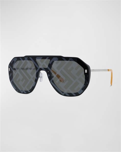 fendi eyewear ff motif shield frame sunglasses|Fendi geometric sunglasses.